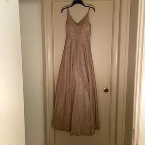 Gold glitter size 7 prom/formal dress
